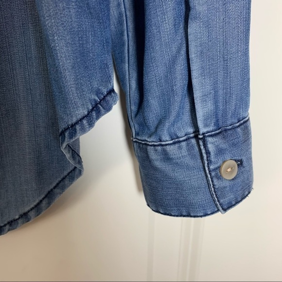 New! Lace up tencel Velvet Heart long sleeve denim top S - Picture 5 of 7